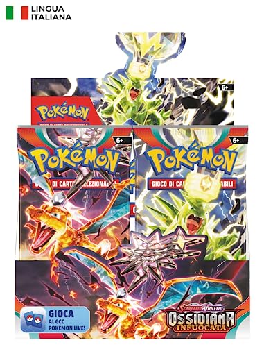 Pokémon 186-61340 Scharlachrot und Violett-Obsidian GCC (36 Erweiterungspackungen), italienische Ausgabe, 186-61340 von Pokémon