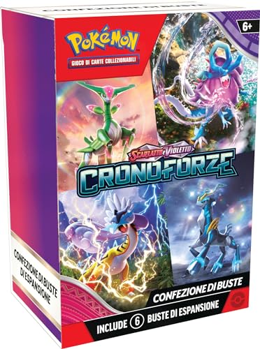 Pokémon 188-60475 Packung mit Boosterpacks Scharlachrot und Violett – Chronoforce des TCG (sechs Erweiterungspackungen), italienische Ausgabe von Pokémon