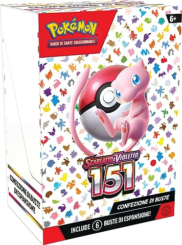 Pokémon 290-60320 GCC Booster-Packung Scarlatto und Violetto-151 (sechs Erweiterungspackungen), italienische Ausgabe von Pokémon