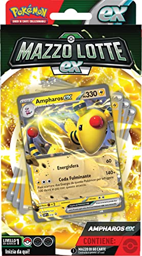 Pokémon 290-60410 Pokemon Ampharos-ex Kampf TCG (Deck mit 60 Karten, gebrauchsfertig), italienische Ausgabe, Mehrfarbig von Pokémon