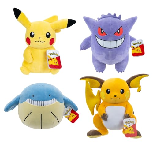 Pokemon Pokémon 30 cm Plüschwelle 95257-14 - Pikachu, Gengar, Wailmar, Raichu - Offizielle verstopftes Spielzeug für Kinder 2+ von Pokemon
