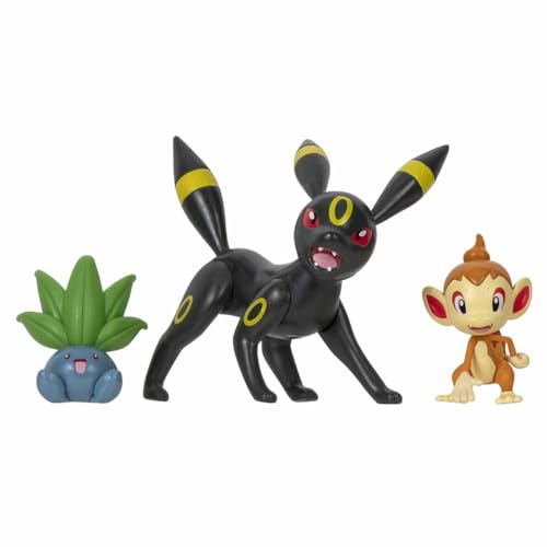 Pokemon 3er Set Kampffiguren - inklusive Chimchar, Oddish und 7,6 cm Umbreon (PKW2682) von Pokemon