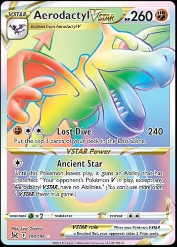 Pokemon - Aerodactyl VStar 199/196 Lost Origin Secret Rainbow Rare Folie von Pokémon
