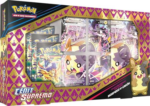 Pokémon Bandai Pokemon Sammelkartenspiel:Morpeko V Union 125, Playmat Box Cenit Supreme -PC50353, Mehrfarbig, dominiere den Kampf mit deinem Lieblings, Sammelkarten für Fans - Spanisch von Pokémon