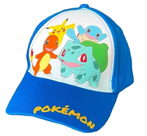Pokemon Baseball Cap, Kappe Schirmmütze für Kinder Jungen Mädchen Cappy mit Klettverschluss verstellbar (Dunkelblau 52) von Pokémon