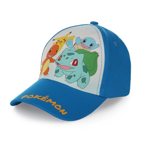 Pokemon Baseball Cap, Kappe Schirmmütze für Kinder Jungen Mädchen Cappy mit Klettverschluss verstellbar (Dunkelblau 52) von Pokémon