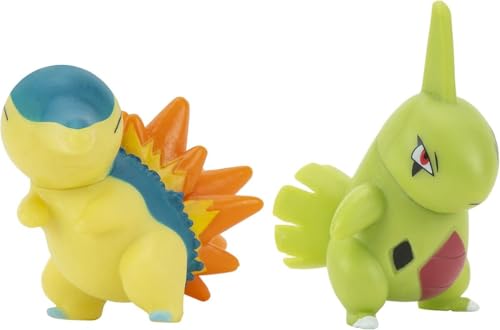 Pokémon PKW0140 - Battle Figure Pack - Feurigel & Larvitar, offizielle bewegliche Figuren, je 5 cm von Pokémon