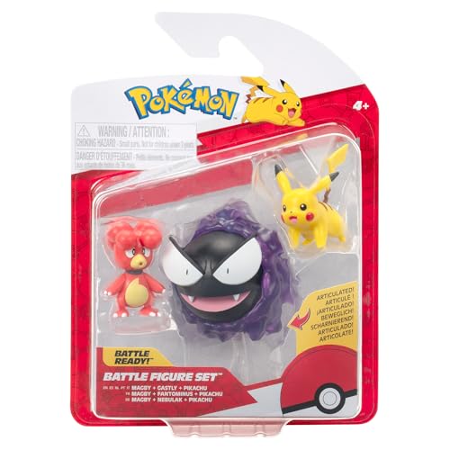 Pokémon Battle Figure 3 Pack - Features 2 Inch Pikachu and Magby and 3 Inch Gastly Battle Figures Pokémon Battle Figure 3 Pack - Features 2 Inch Pikachu and Magby and 3 Inch Gastly Battle Figures von Pokémon
