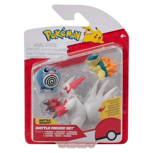 Pokemon Battle Figure Set (3PK: Poliwag, Cyndaquil, & Zangoose) W23 von Pokémon