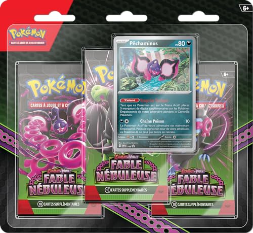 Pokémon: Blister mit 3 Booster-Pechaminus, Scharlach und Violett, Nebula Fabel, Pokémon TCG (3 Boosterpacks und 1 glänzende Promo-Karte) Pokémon: Blister mit 3 Booster-Pechaminus, Scharlach und Violett, Nebula Fabel, Pokémon TCG (3 Boosterpacks und 1 glänzende Promo-Karte) von Pokémon