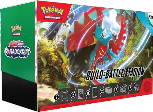 Pokémon-Sammelkartenspiel: Build & Battle Stadion Karmesin & Purpur – Paradoxrift (2 Decks, 11 Boosterpacks & mehr) von Pokémon