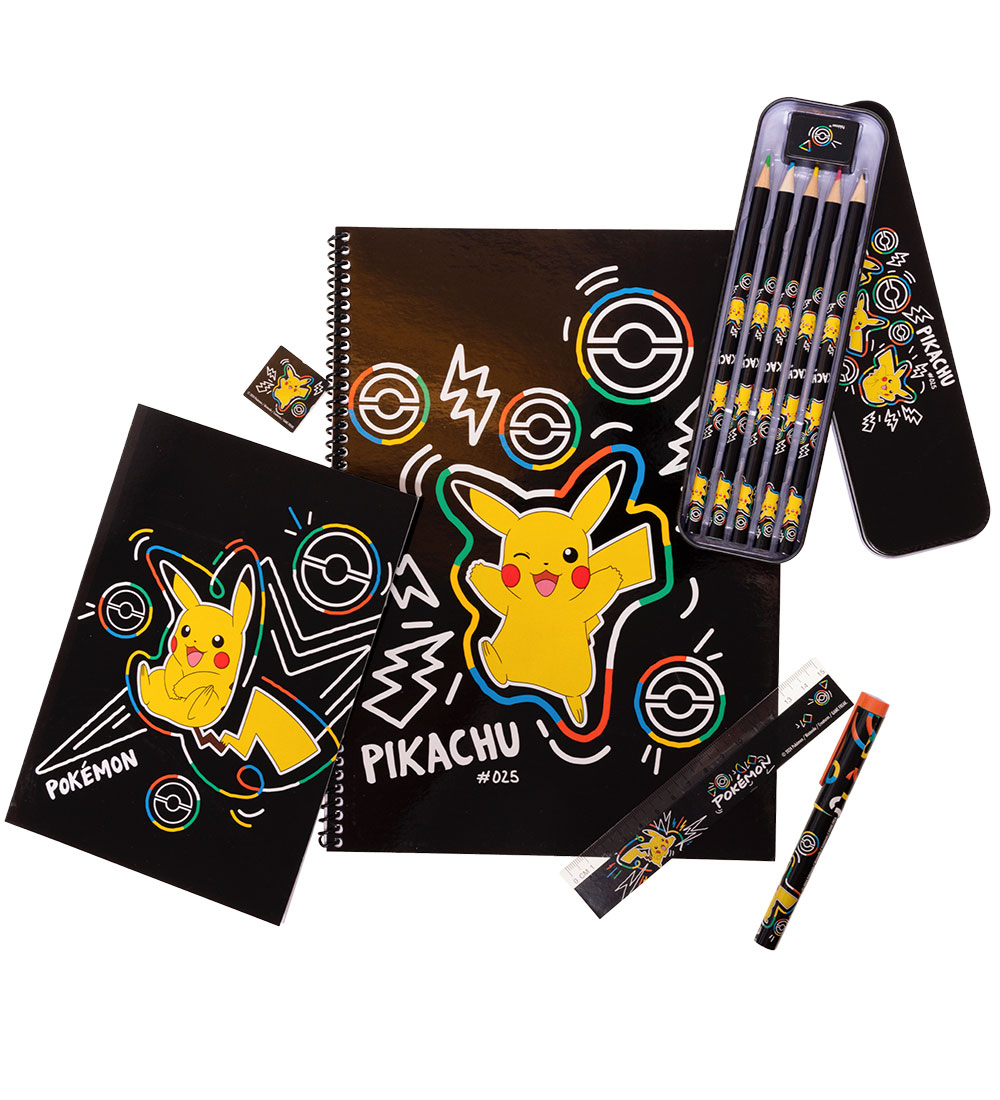 Pokémon Buntstifte-Set - Bumper Pack - Schwarz m. Pikachu - Pokémon - One Size - Buntstiftsets von Pokémon