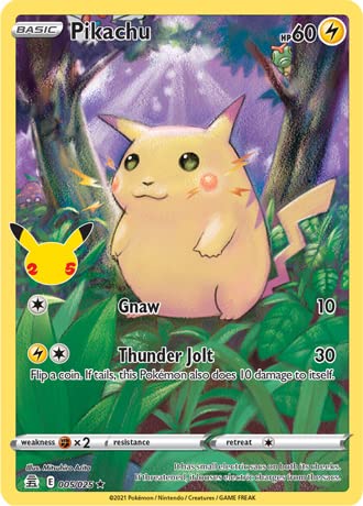 Pokémon Celebrations Pikachu, 25. Jubiläum, Full Art, seltenes Holo + Überraschungskarte! Pokémon Celebrations Pikachu, 25. Jubiläum, Full Art, seltenes Holo + Überraschungskarte! von Pokemon
