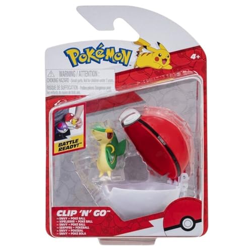 Pokemon Clip N Go Battle Feature Figure Set and Action Ready (Snivy and Poke Ball) von Pokémon