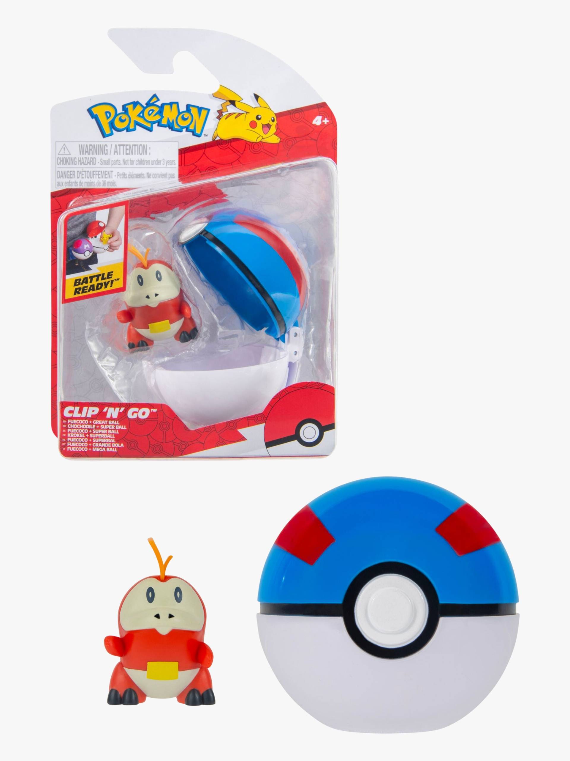 Pokémon Clip 'N' Go Spielzeugset Krokel mit Großem Ball von Pokémon