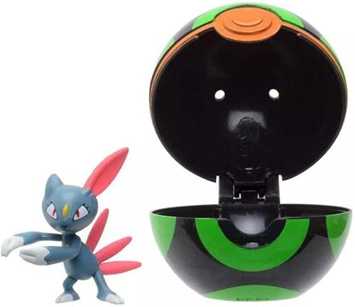 Pokemon Clip n Go Battle Feature Figure Multipack Action Ready Pack Plus Bonus Sticker (Sneasel and Dusk Ball) von Pokémon