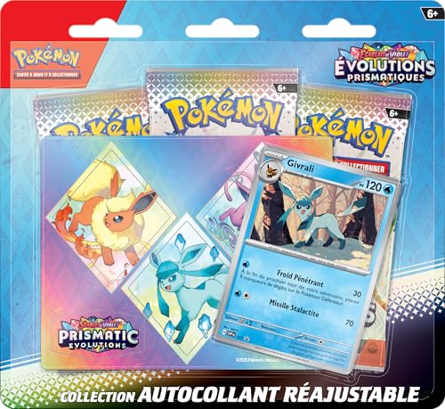 Pokémon TCG Sammelkartenspiel: Scharlach und Violett, anpassbare Aufkleber-Kollektion, Prismatische Entwicklungen, Glaziola (1 glänzende Promokarte und 3 Booster) von Pokémon