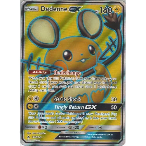 Pokemon Dedenne GX Ultra Rare Card SM10 Unbroken Bonds, 195/214 von Pokémon