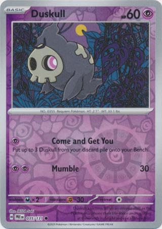 Pokemon - Duskull 035/131 Prismatic Evolutions - Reverse Foil Einzelkarte Pokemon - Duskull 035/131 Prismatic Evolutions - Reverse Foil Einzelkarte von Pokémon
