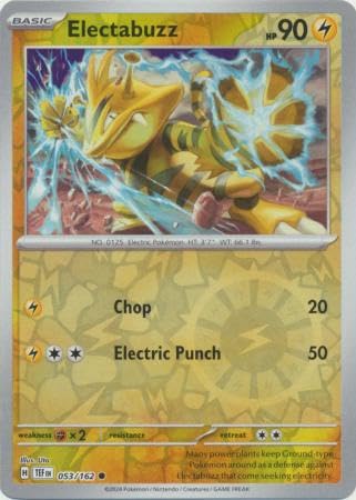 Pokemon - Electabuzz 053/162 - Zeitliche Kräfte Reverse Foil - Einzelkarte Pokemon - Electabuzz 053/162 - Zeitliche Kräfte Reverse Foil - Einzelkarte von Pokémon