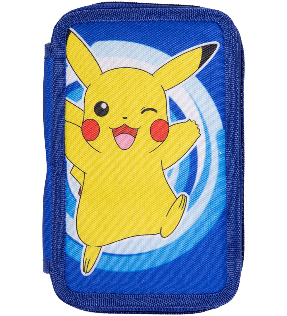 Pokémon Federmäppchen m. Inhalt - Doppel - Blau/Gelb m. Pikachu - Pokémon - One Size - Federmäppchen von Pokémon