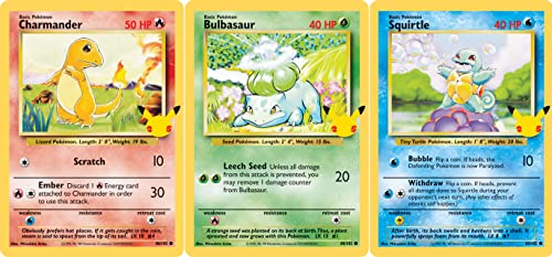 Pokemon First Partners Jumbo-Karte – Kanto – Bulbasaur Charmander Squirtle – 25. Feiern von Pokémon