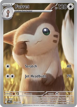 Pokemon - Furret 168/159 - Gemeinsame Reise - Illustration Rare - Folien Einzelkarte Pokemon - Furret 168/159 - Gemeinsame Reise - Illustration Rare - Folien Einzelkarte von Pokemon