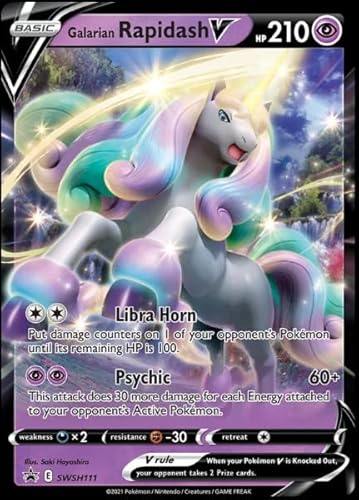 Pokemon - Galarian Rapidash V - SWSH111 - Black Star Promokarte Pokemon - Galarian Rapidash V - SWSH111 - Black Star Promokarte von Pokemon