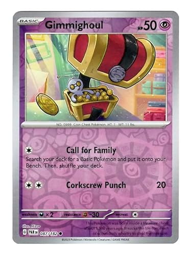 Pokemon - Gimmighoul 087/182 - Paradox Rift - Reverse Foil - Einzelkarte Pokemon - Gimmighoul 087/182 - Paradox Rift - Reverse Foil - Einzelkarte von Pokémon