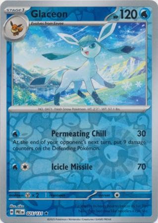 Pokemon - Glaceon 025/131 Prismatic Evolutions - Reverse Foil Einzelkarte von Pokémon