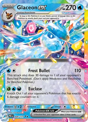 Pokemon - Glaceon ex 026/131 - Prismatic Evolutions - Double Rare - Folien Einzelkarte Pokemon - Glaceon ex 026/131 - Prismatic Evolutions - Double Rare - Folien Einzelkarte von Pokémon