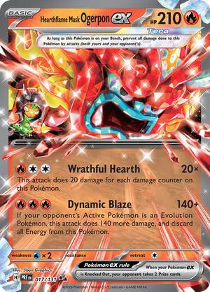 Pokemon - Hearthflame Mask Ogerpon ex 017/131 - Prismatic Evolutions - Double Rare - Foil Single Card Pokemon - Hearthflame Mask Ogerpon ex 017/131 - Prismatic Evolutions - Double Rare - Foil Single Card von Pokémon