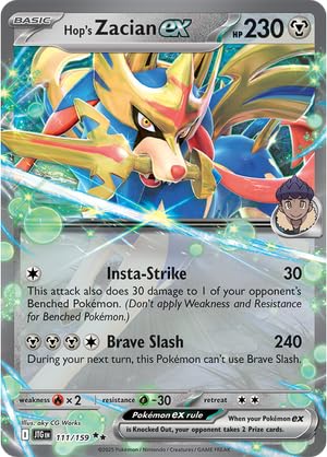 Pokemon - Hop's Zacian ex 111/159 - Journey Together - Double Rare - Folien Einzelkarte von Pokémon