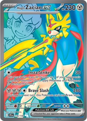 Pokemon - Hop's Zacian ex 176/159 - Journey Together - Full Art Ultra Rare - Folien Einzelkarte von Pokémon