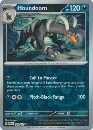 Pokemon - Houndoom 063/131 Prismatic Evolutions - Reverse Foil Einzelkarte von Pokémon