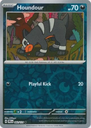 Pokemon - Houndour 062/131 Prismatic Evolutions - Reverse Foil Einzelkarte von Pokémon