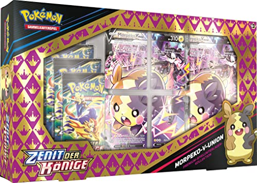 Pokémon-Sammelkartenspiel: Premium-Spielunterlagen-Kollektion Zenit der Könige: Morpeko-V-Union (4 Promokarten, 1 überdimensionale Karte & 5 Boosterpacks) von Pokémon