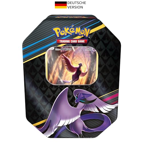 Pokémon-Sammelkartenspiel: Tin-Box Zenit der Könige – Galar-Arktos (1 holografische Karte & 4 Boosterpacks) Deutschsprachige Version von Pokémon