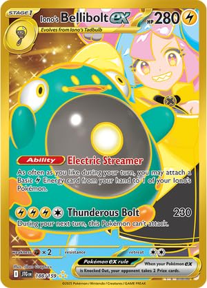 Pokemon - Iono's Bellibolt ex 188/159 - Journey Together - Goldfolie Hyper Rare - Einzelkarte Pokemon - Iono's Bellibolt ex 188/159 - Journey Together - Goldfolie Hyper Rare - Einzelkarte von Pokémon