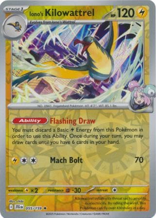 Pokemon - Iono's Kilowattrel 055/159 Journey Together - Reverse Foil - Einzelkarte von Pokémon