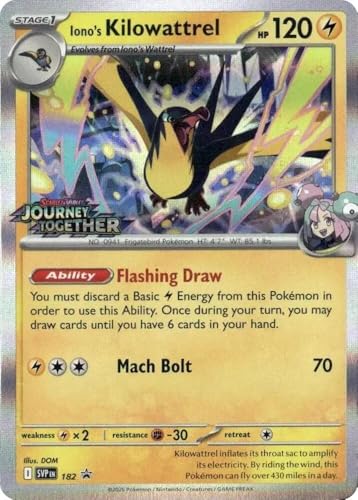 Pokemon - Iono's Kilowattrel SVP 182 - Journey Together - Build & Battle Stamp Promokarte von Pokémon