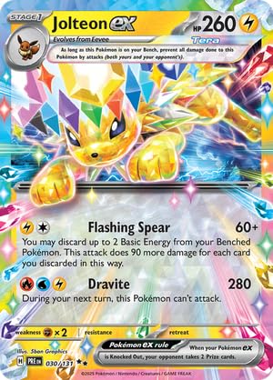 Pokemon - Jolteon 030/131 - Prismatic Evolutions - Double Rare - Folien Einzelkarte Pokemon - Jolteon 030/131 - Prismatic Evolutions - Double Rare - Folien Einzelkarte von Pokemon