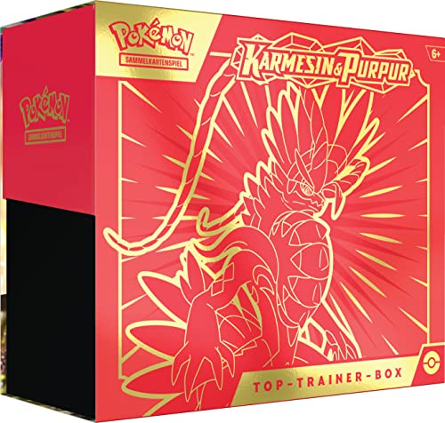 Pokémon-Sammelkartenspiel: Top-Trainer-Box Karmesin & Purpur (Koraidon) (9 Boosterpacks & Premium-Zubehör) von Pokémon