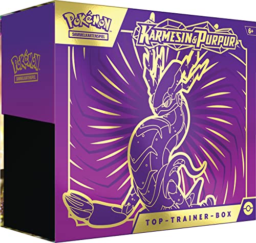 Pokémon-Sammelkartenspiel: Top-Trainer-Box Karmesin & Purpur (Miraidon) (9 Boosterpacks & Premium-Zubehör) von Pokémon
