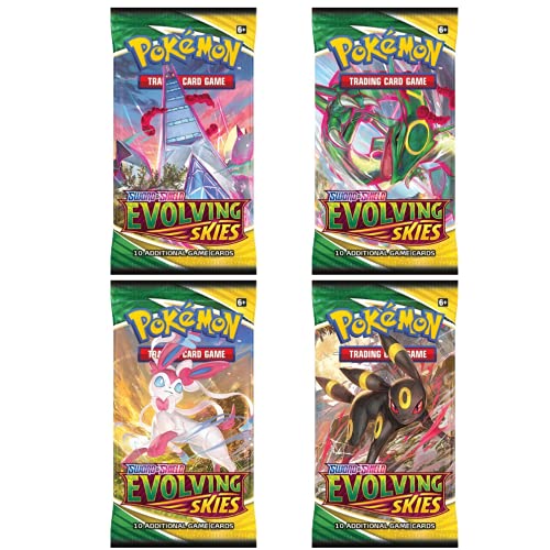 Pokemon Karten Schwert und Schild – 4X Evolving Skies Pokemon Booster Pack – Pokemon Sammelkarten – Englische Karten Pokemon Karten Schwert und Schild – 4X Evolving Skies Pokemon Booster Pack – Pokemon Sammelkarten – Englische Karten von Pokémon