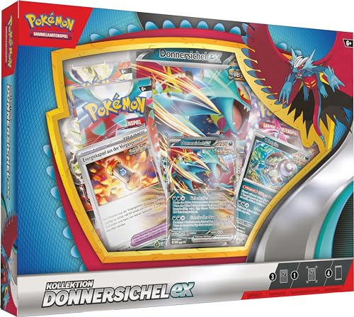 Pokémon-Sammelkartenspiel: Kollektion Donnersichel-ex (1 holografische Promokarte, 1 überdimensionale holografische Karte & 4 Boosterpacks) von Pokémon
