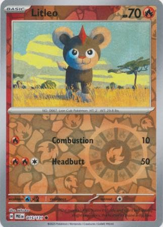 Pokemon - Litleo 015/131 Prismatic Evolutions - Reverse Foil Einzelkarte von Pokémon