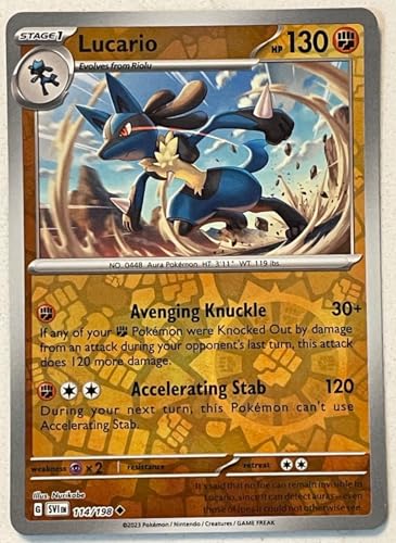 Pokemon - Lucario 114/198 - Scarlet Violet - Reverse Foil - Einzelkarte Pokemon - Lucario 114/198 - Scarlet Violet - Reverse Foil - Einzelkarte von Pokémon