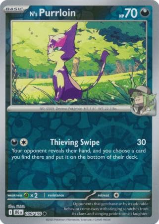 Pokemon - N's Purrloin 096/159 Journey Together - Reverse Foil - Einzelkarte von Pokémon