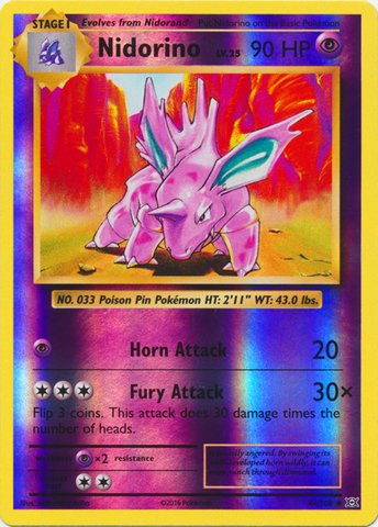 Pokemon - Nidorino (44/108) - Rosa - XY Evolutions - Reverse Holo - 1 Karte von Pokemon